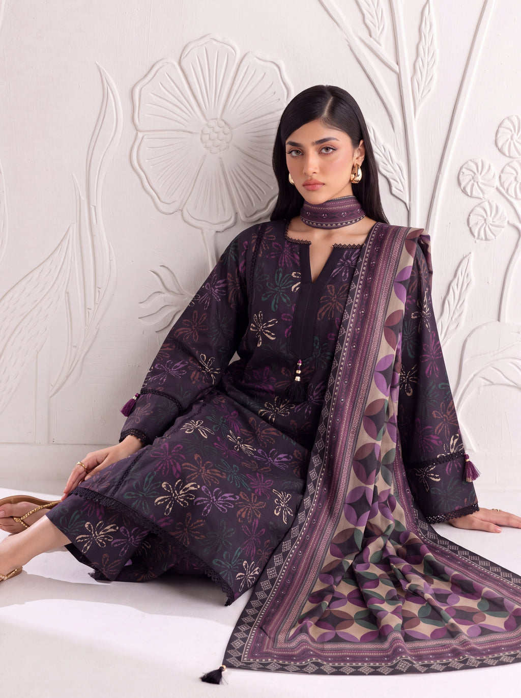 BAHAR 3 PIECE - PRINTED LAWN SUIT Unstitched 016