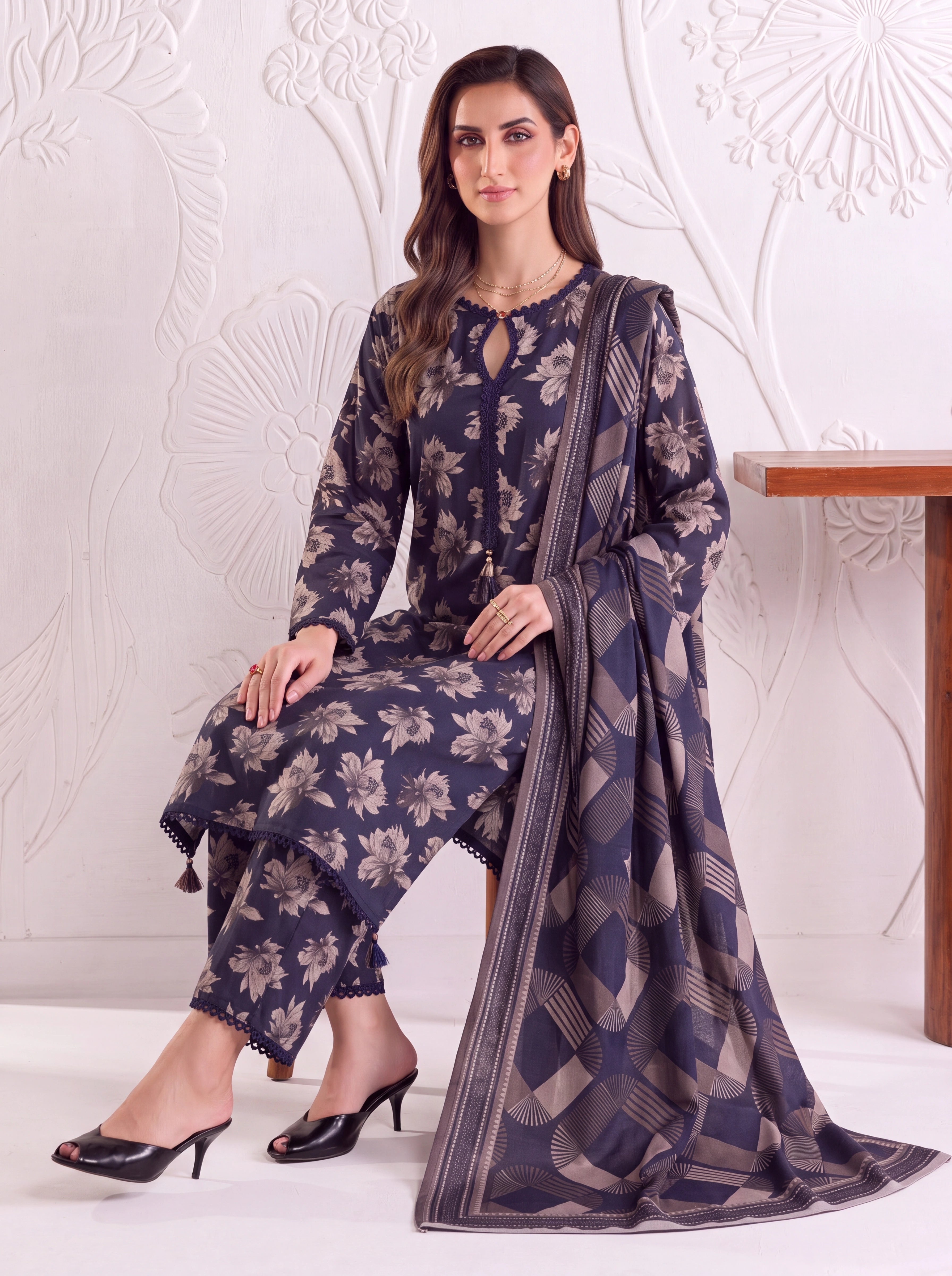 BAHAR 3 PIECE - PRINTED LAWN SUIT Unstitched 017