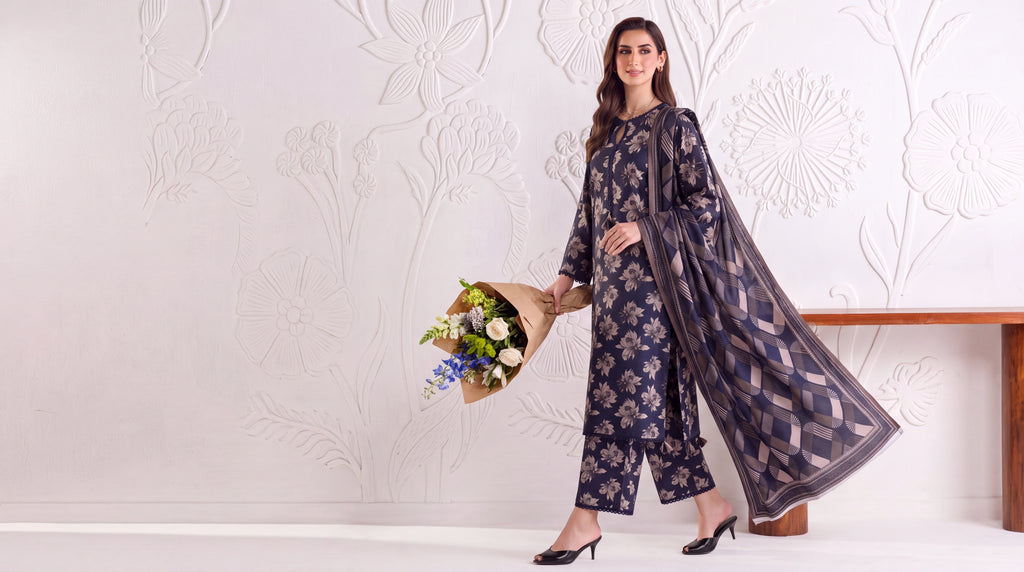 BAHAR 3 PIECE - PRINTED LAWN SUIT Unstitched 017