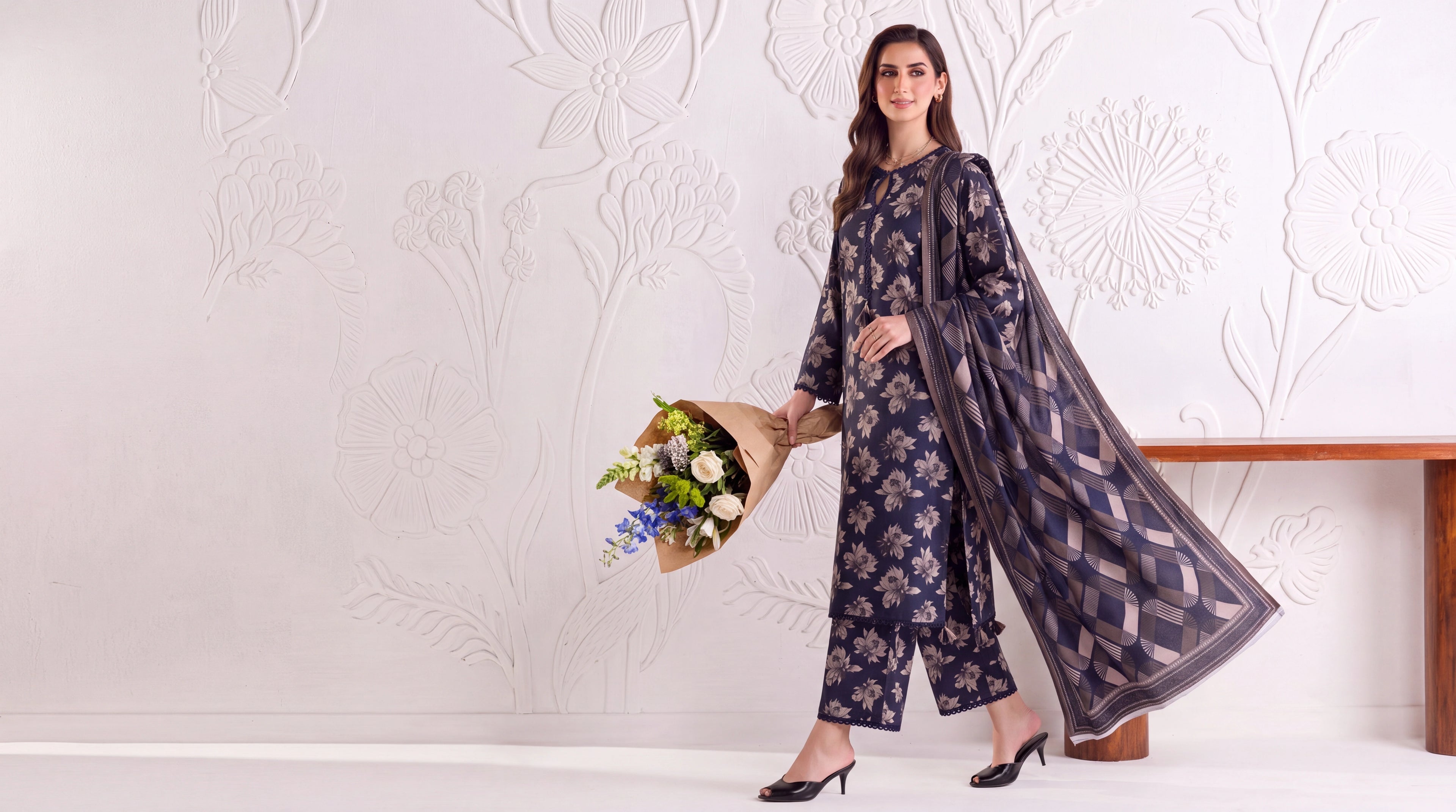 BAHAR 3 PIECE - PRINTED LAWN SUIT Unstitched 017