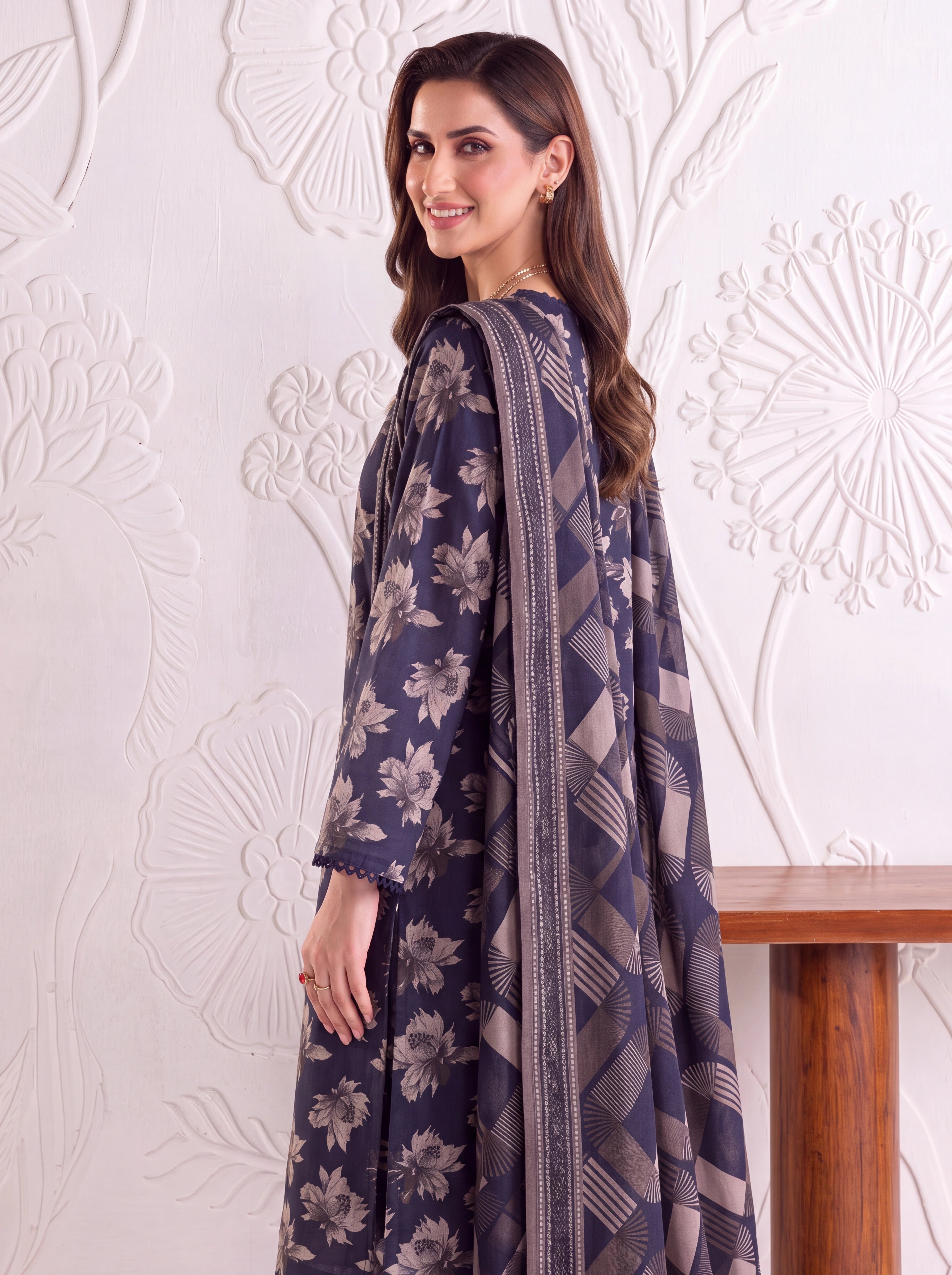 BAHAR 3 PIECE - PRINTED LAWN SUIT Unstitched 017