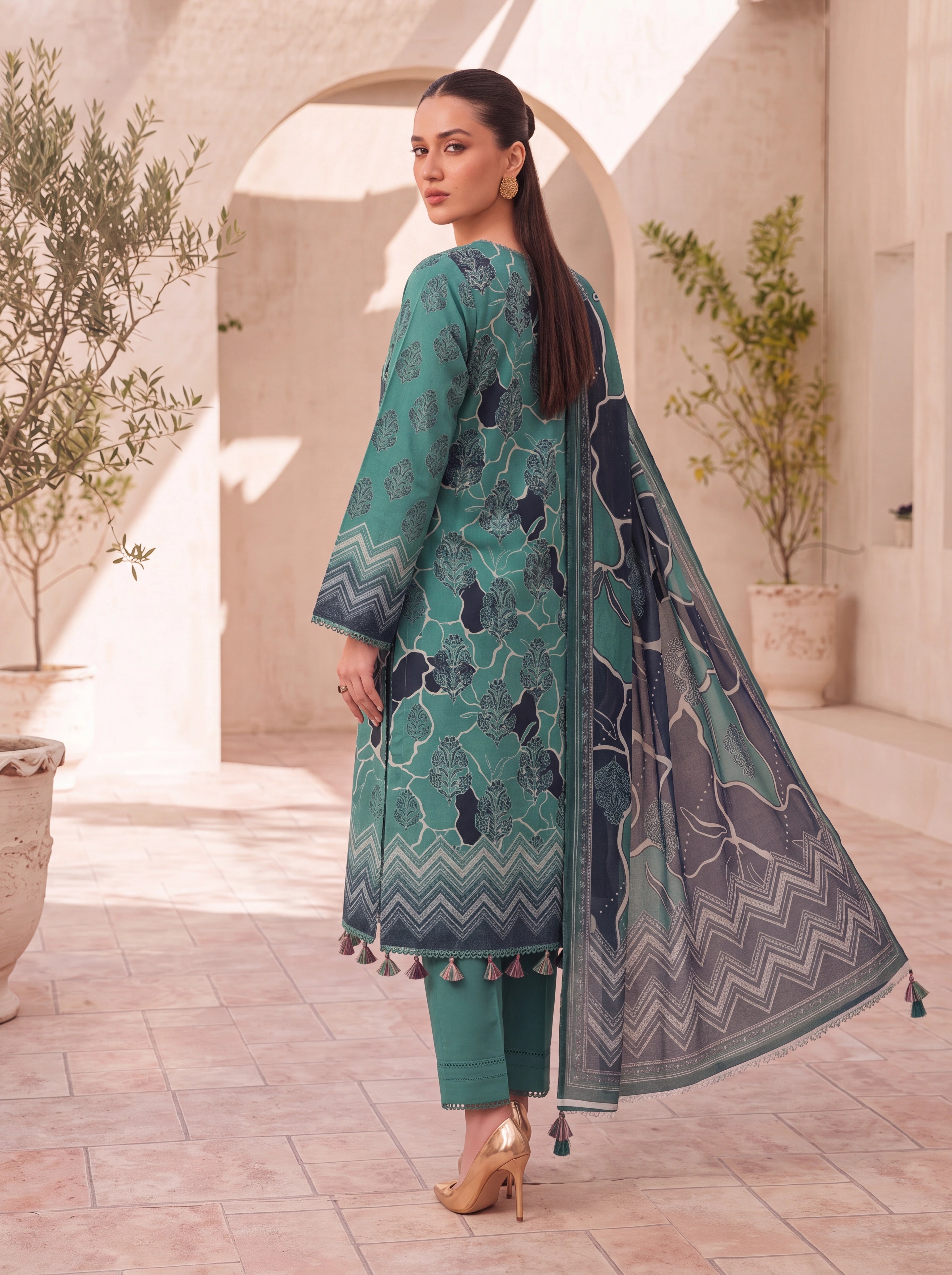BISMIL 3 PIECE - PRINTED LAWN SUIT Unstitched