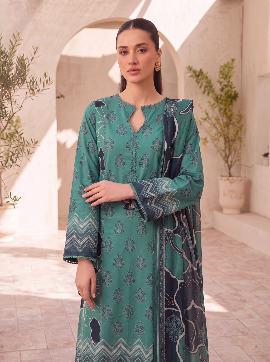 BISMIL 3 PIECE - PRINTED LAWN SUIT Unstitched