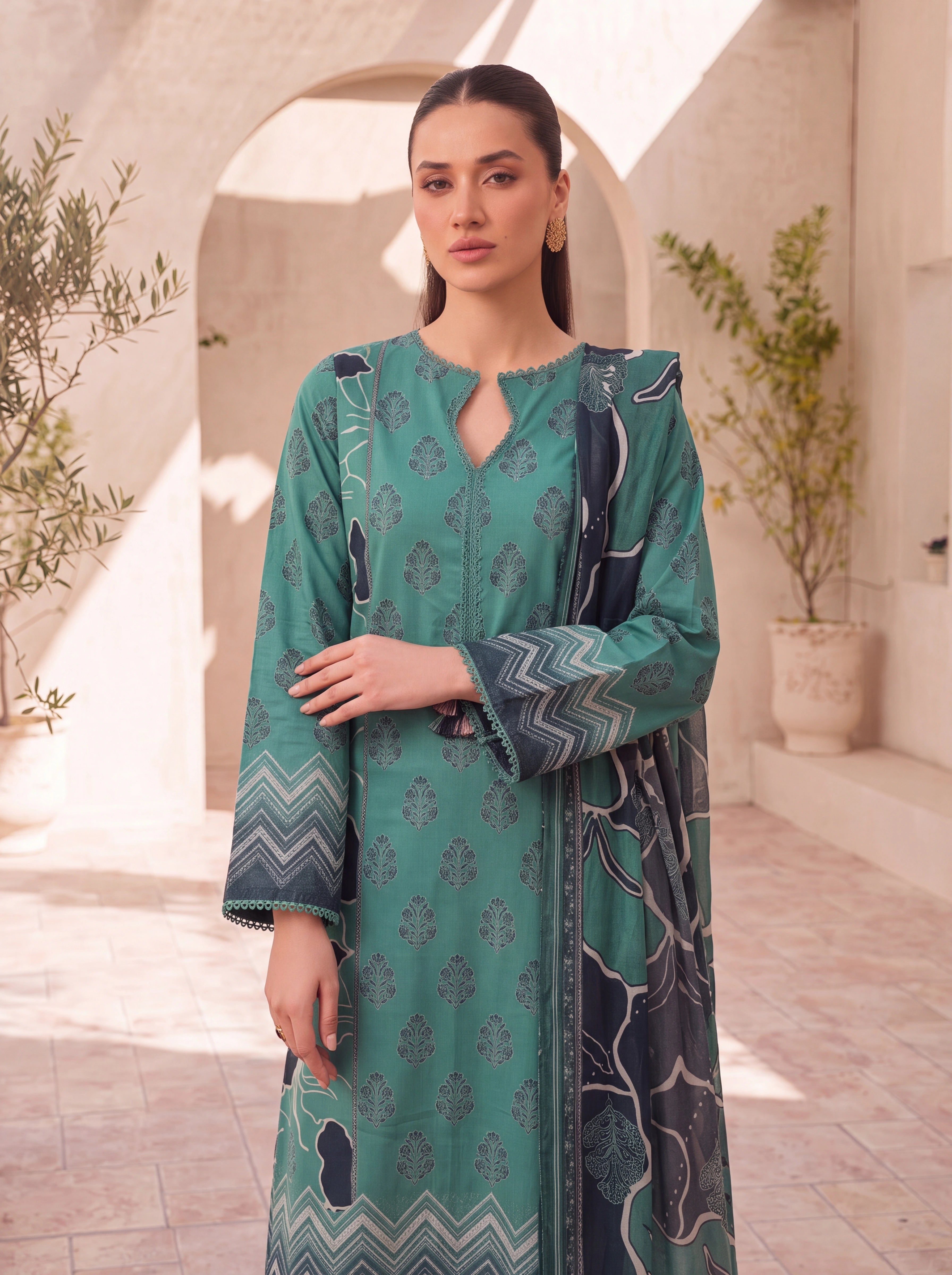 BISMIL 3 PIECE - PRINTED LAWN SUIT Unstitched