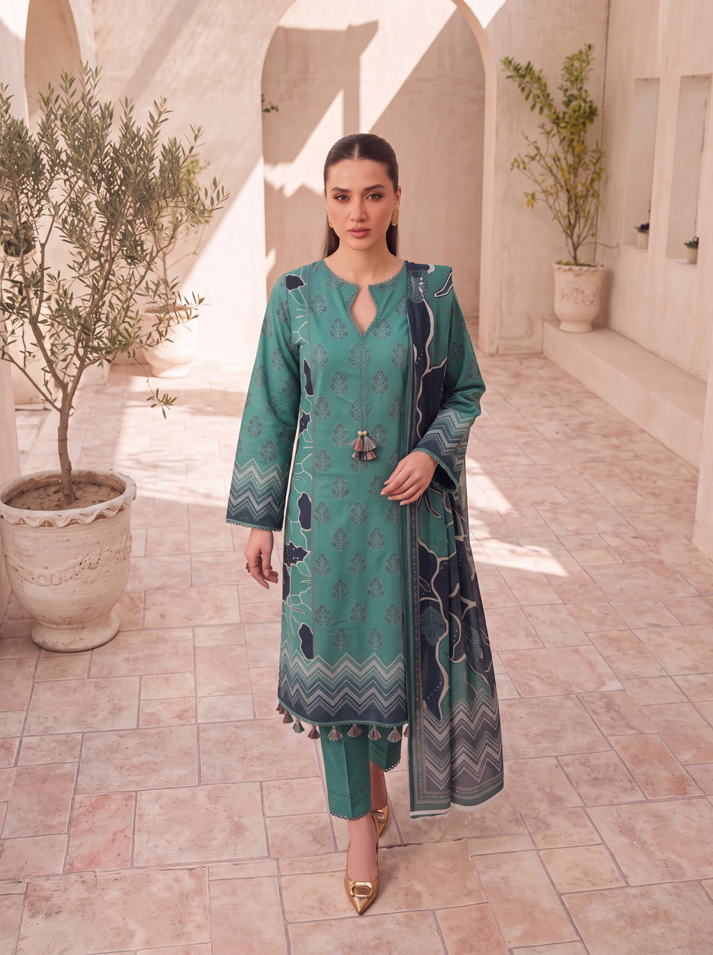 BISMIL 3 PIECE - PRINTED LAWN SUIT Unstitched