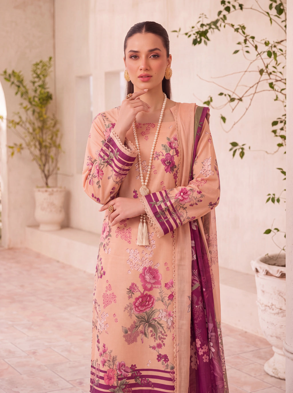 BISMIL 3 PIECE - PRINTED LAWN SUIT Unstitched