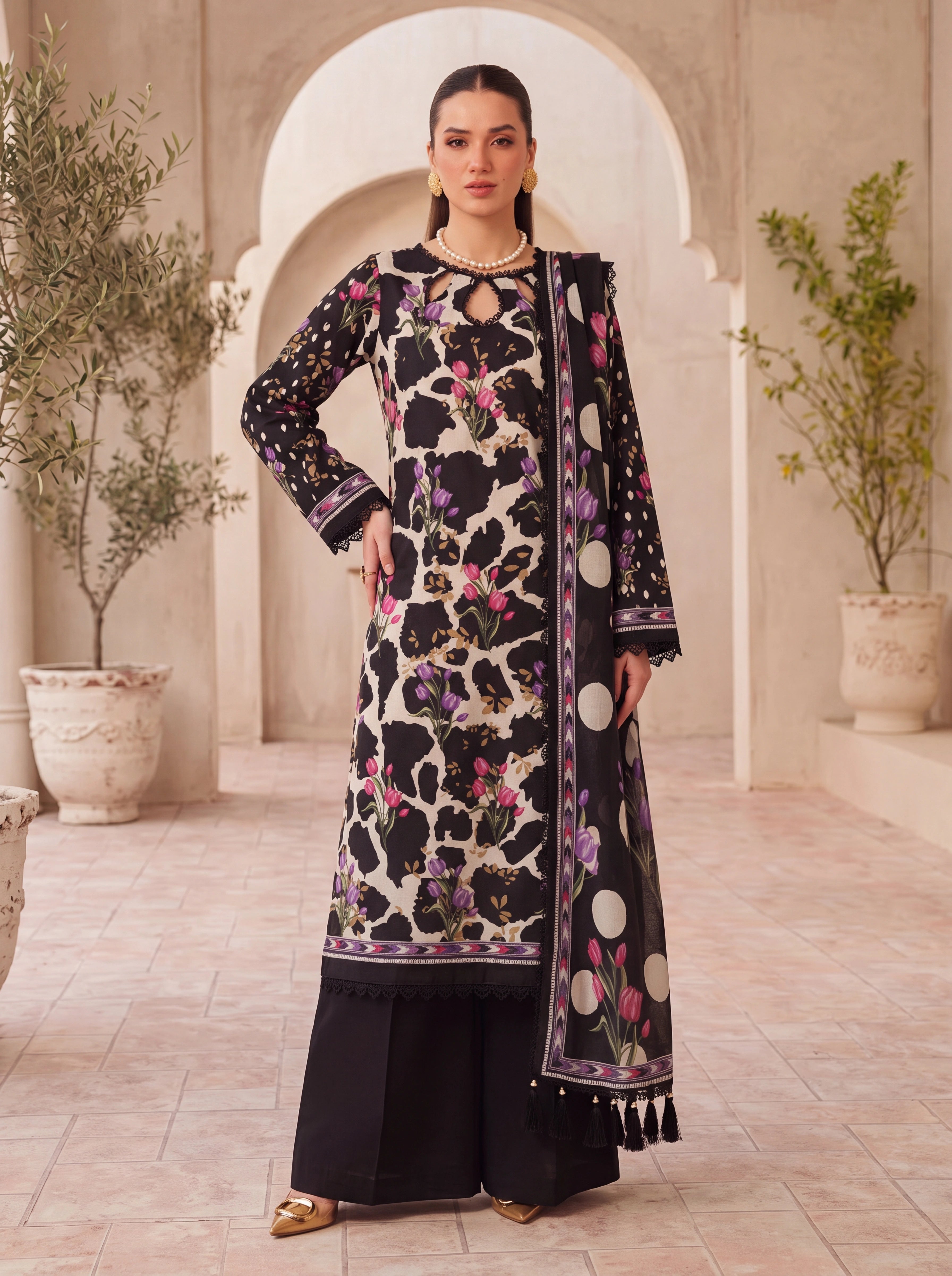 BISMIL 3 PIECE - PRINTED LAWN SUIT Unstitched