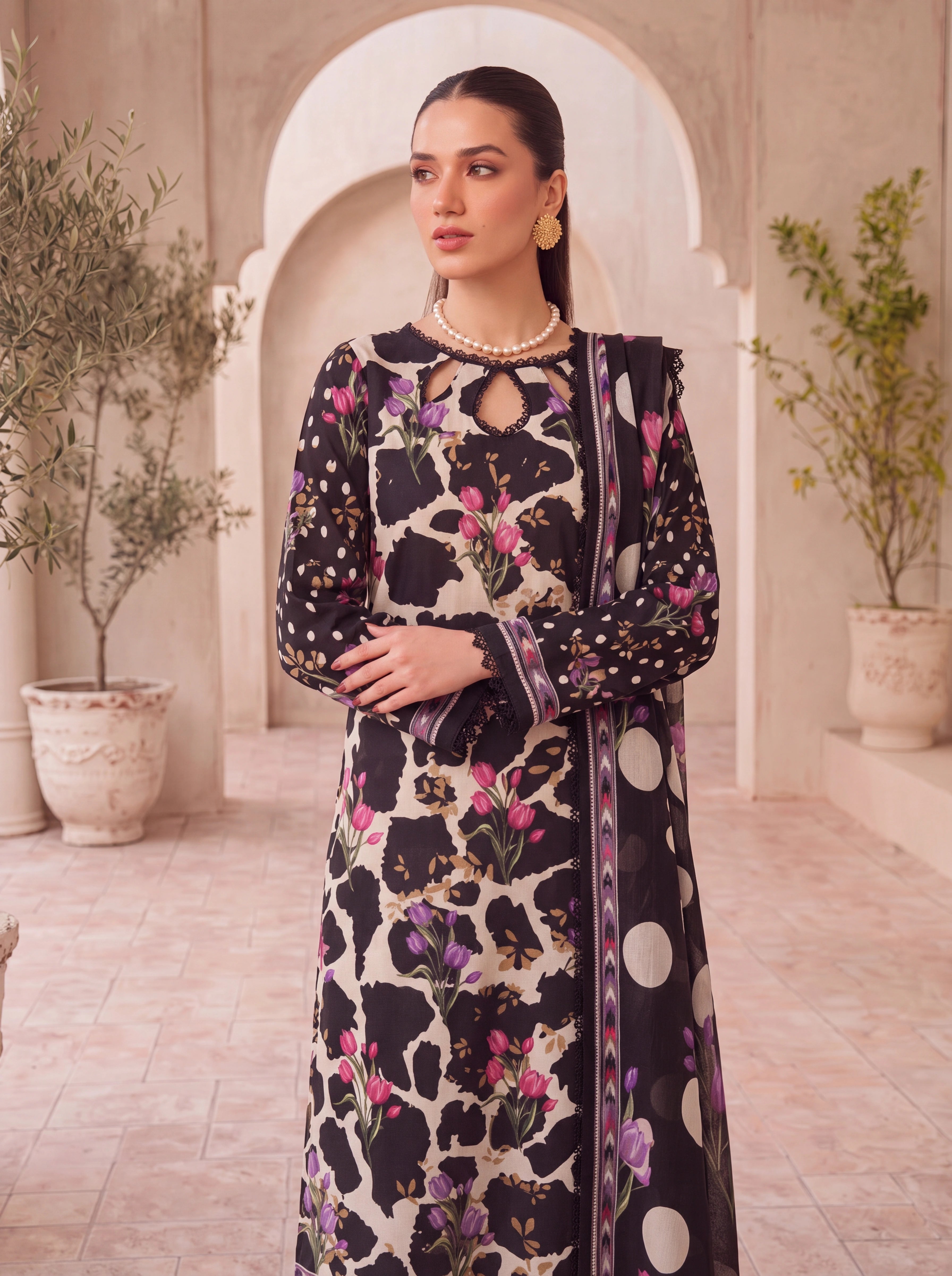 BISMIL 3 PIECE - PRINTED LAWN SUIT Unstitched
