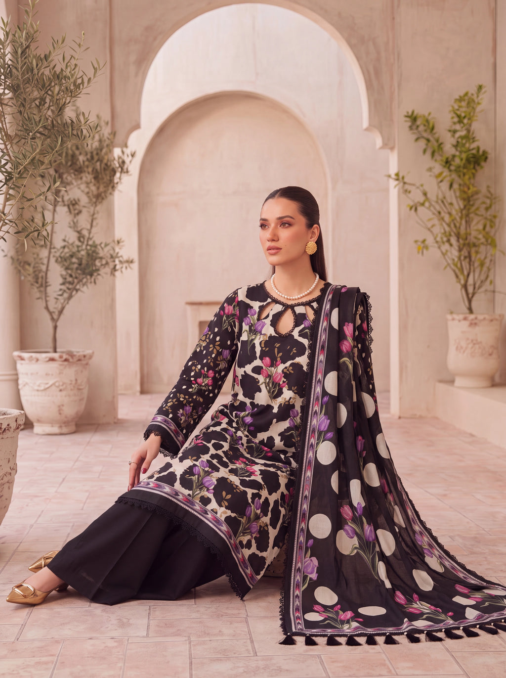 BISMIL 3 PIECE - PRINTED LAWN SUIT Unstitched