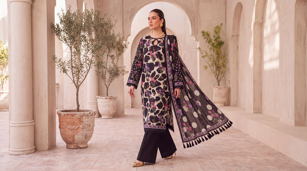 BISMIL 3 PIECE - PRINTED LAWN SUIT Unstitched