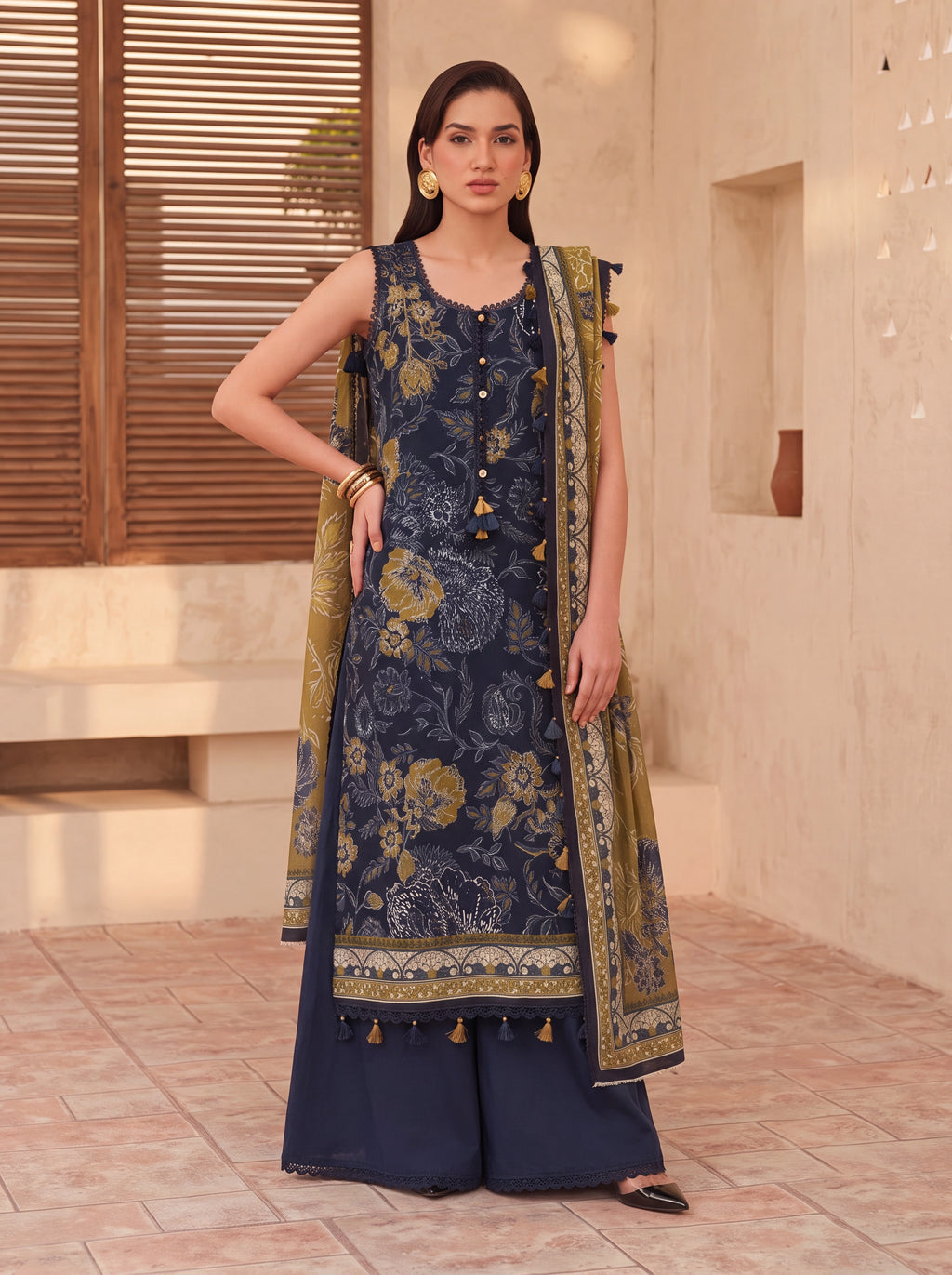BISMIL 3 PIECE - PRINTED LAWN SUIT Unstitched