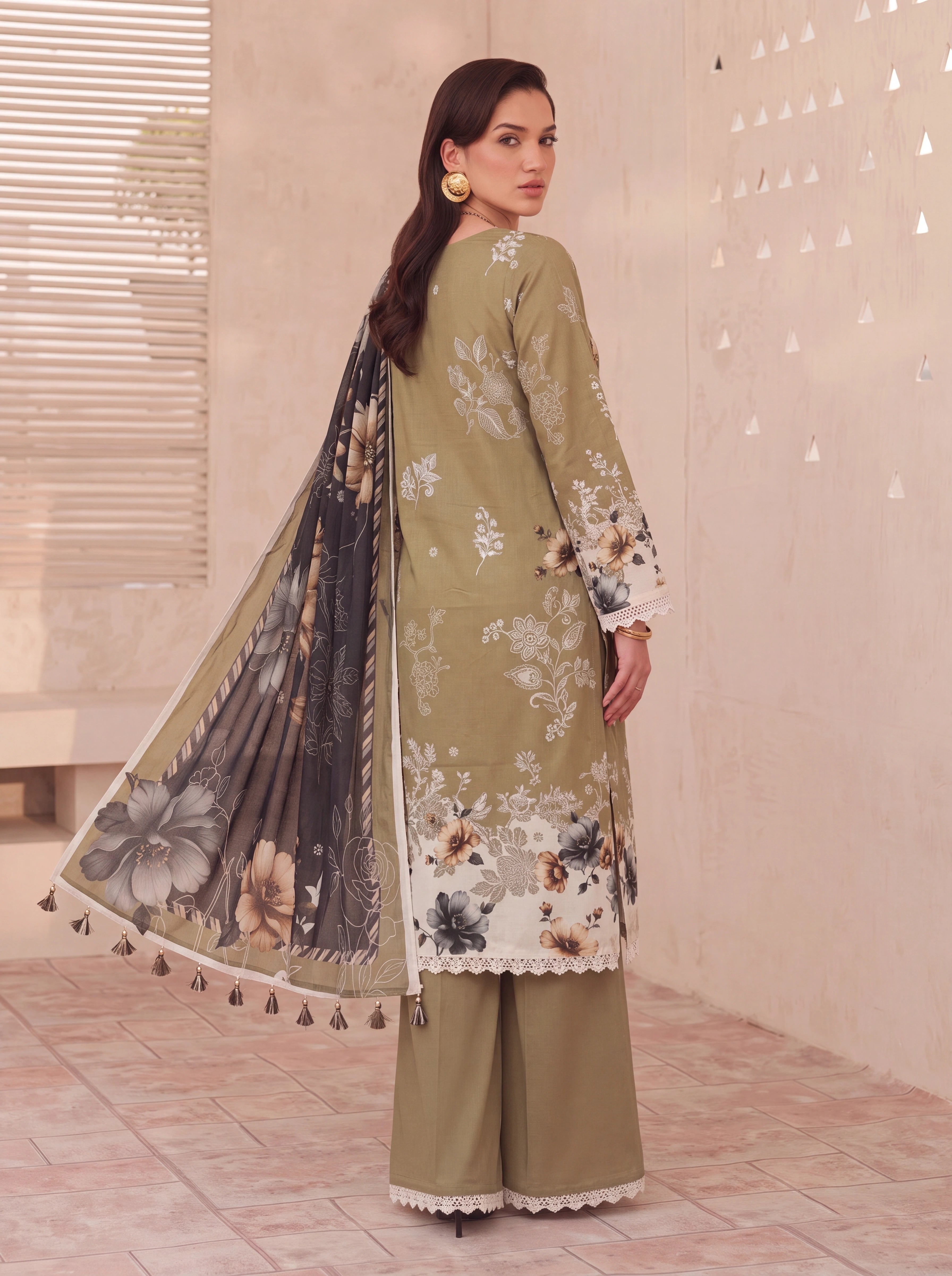 BISMIL 3 PIECE - PRINTED LAWN SUIT Unstitched