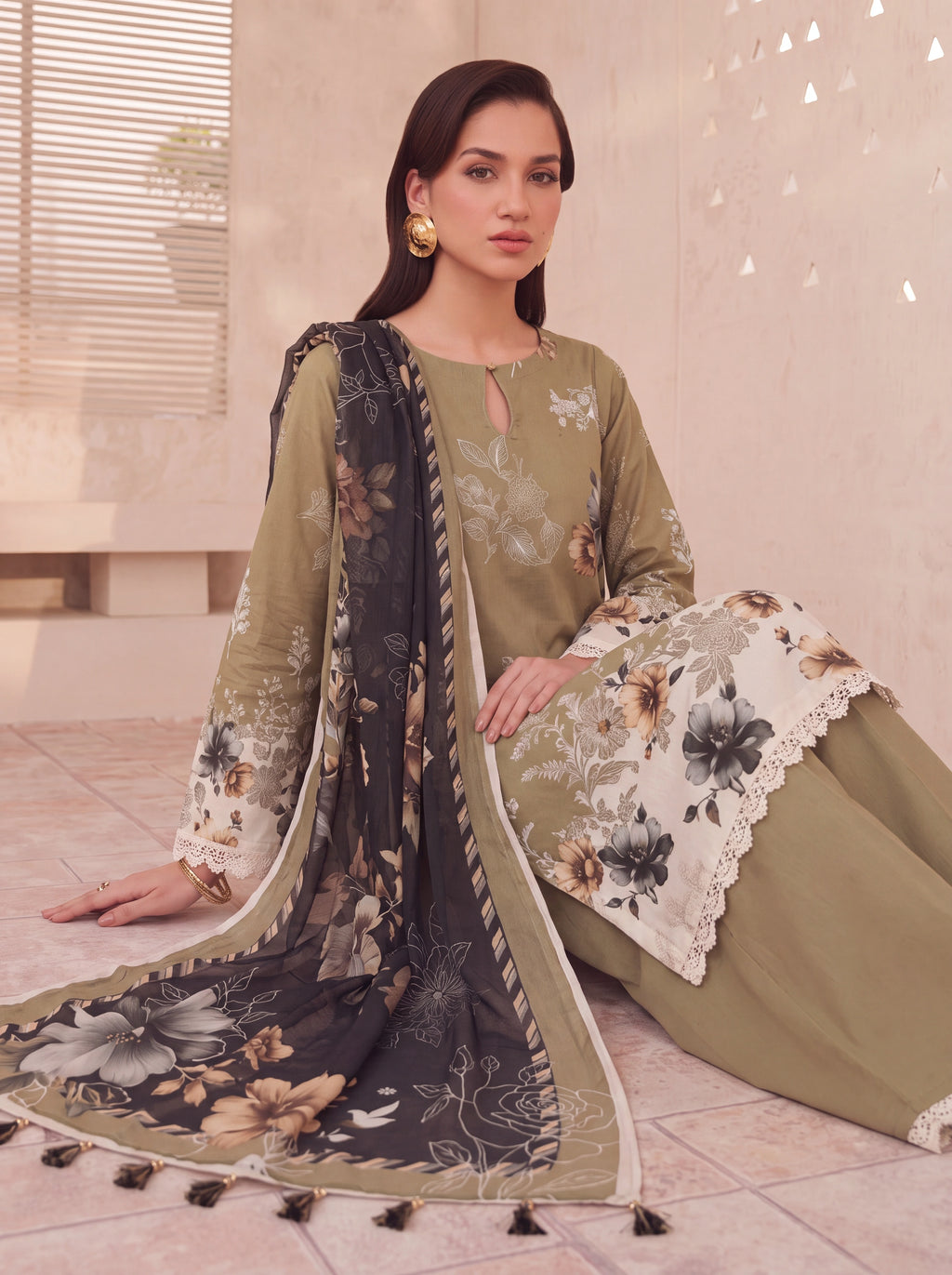 BISMIL 3 PIECE - PRINTED LAWN SUIT Unstitched