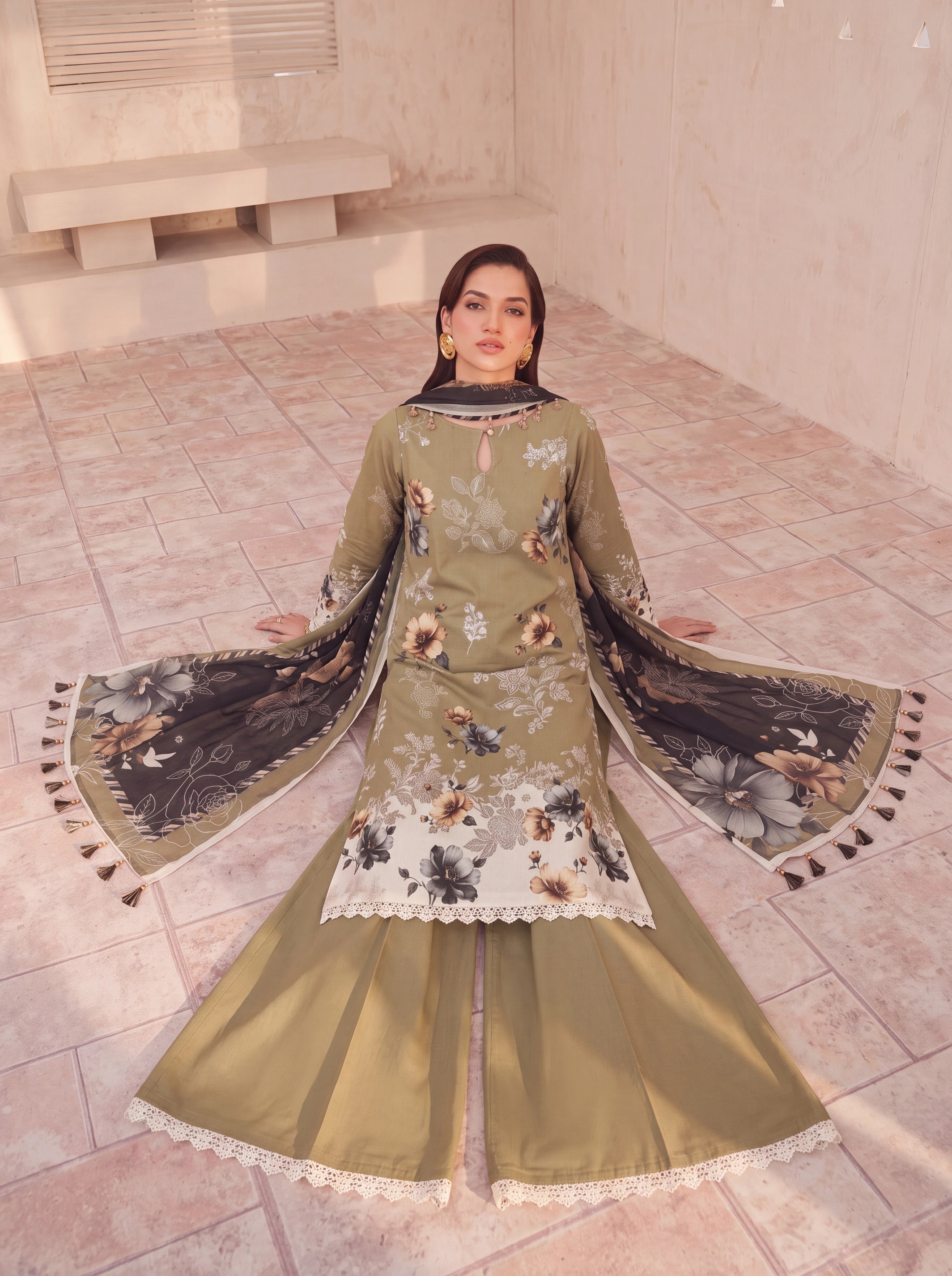 BISMIL 3 PIECE - PRINTED LAWN SUIT Unstitched