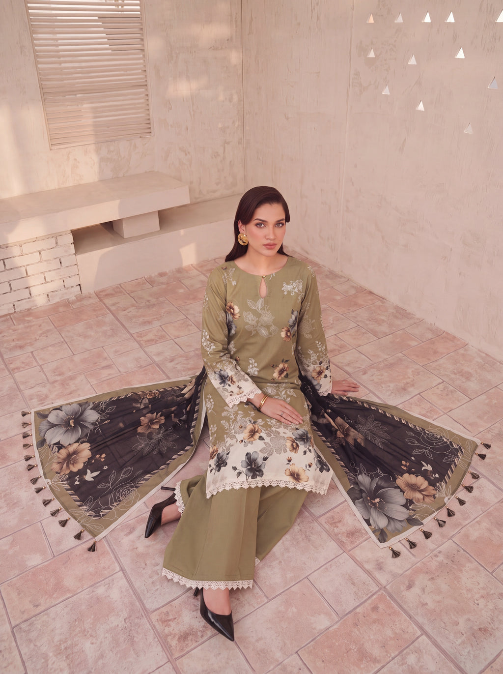 BISMIL 3 PIECE - PRINTED LAWN SUIT Unstitched