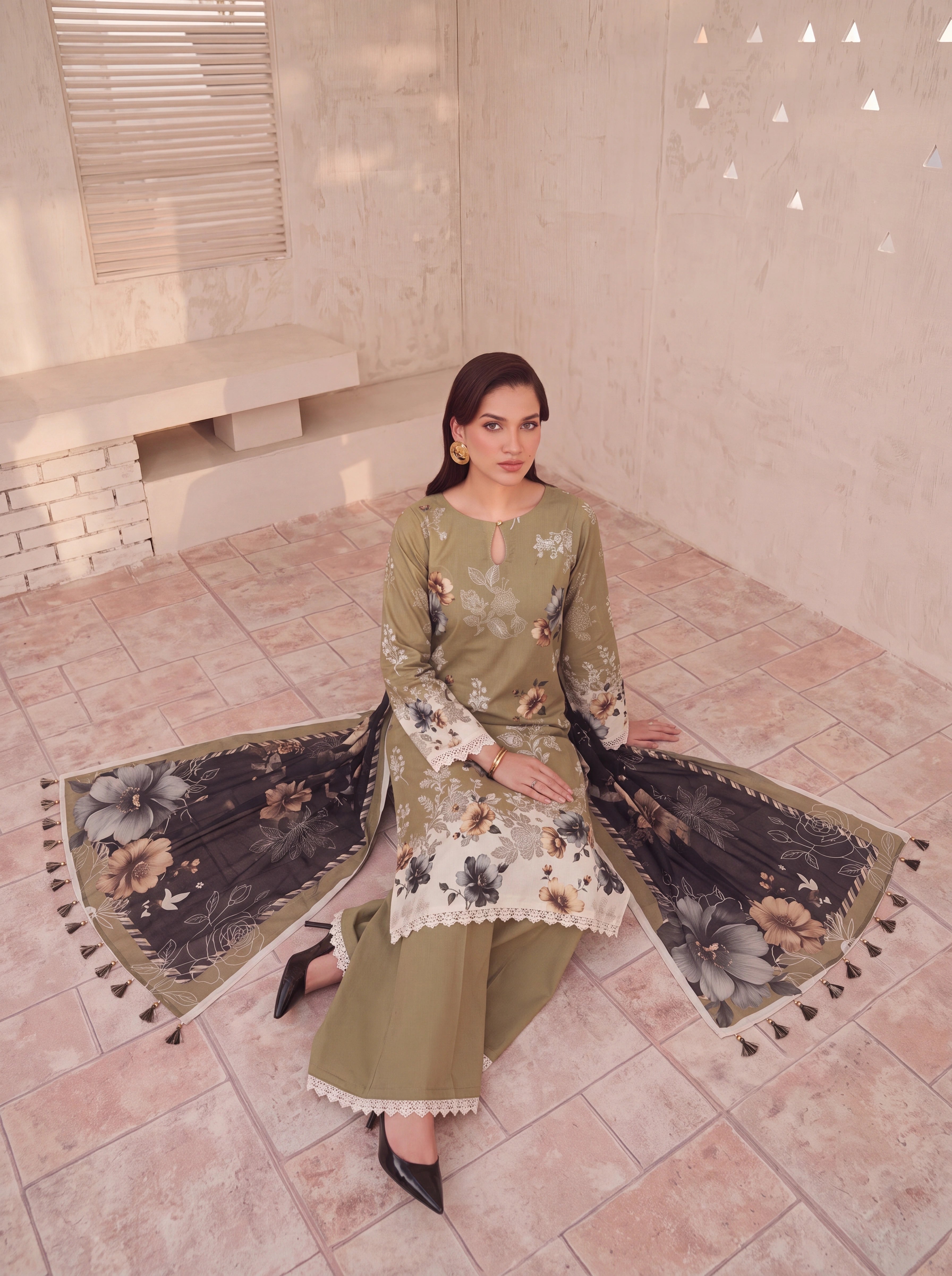 BISMIL 3 PIECE - PRINTED LAWN SUIT Unstitched