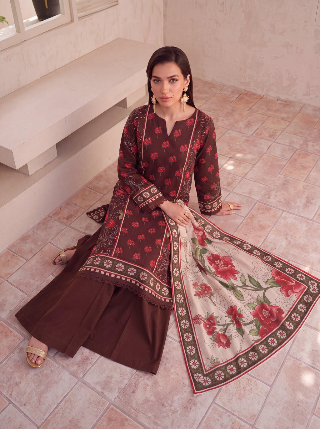 BISMIL 3 PIECE - PRINTED LAWN SUIT Unstitched