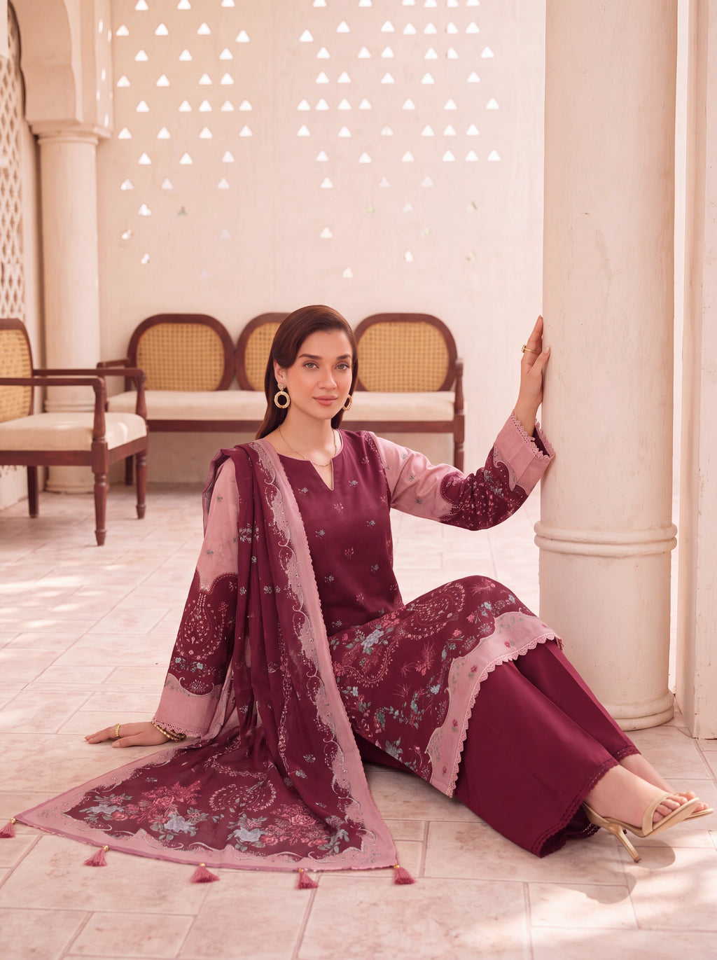 BISMIL 3 PIECE - PRINTED LAWN SUIT Unstitched