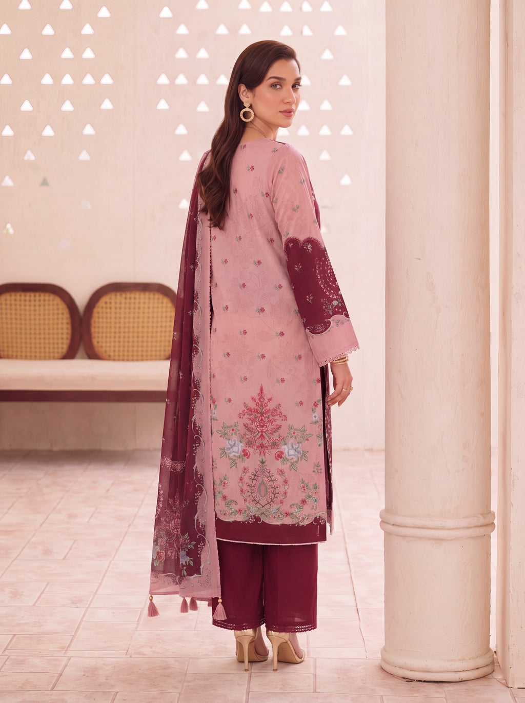 BISMIL 3 PIECE - PRINTED LAWN SUIT Unstitched