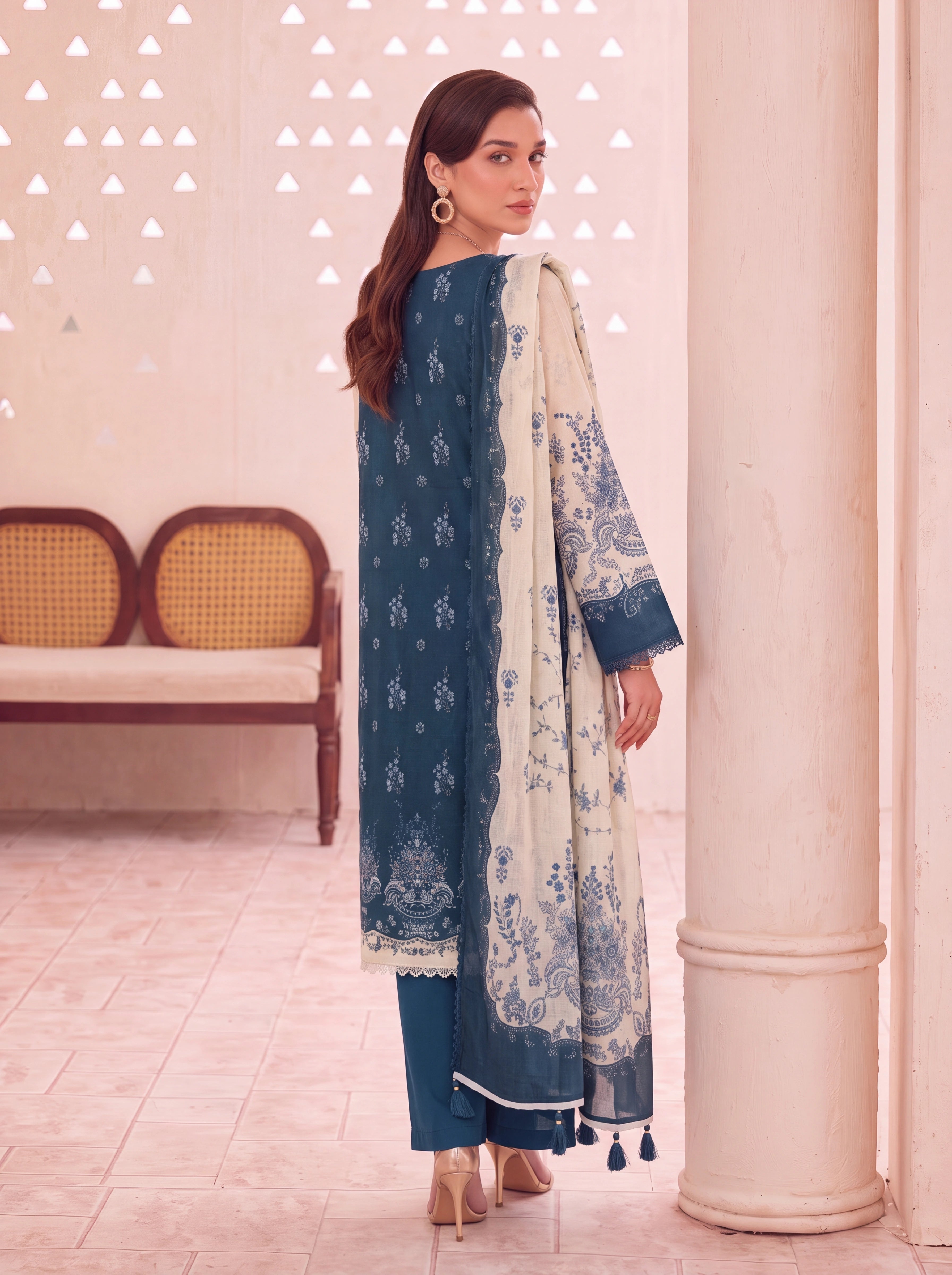 BISMIL 3 PIECE - PRINTED LAWN SUIT Unstitched